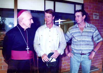 Peter Moroney with the Bishop after construction works at St Patricks School Macksville