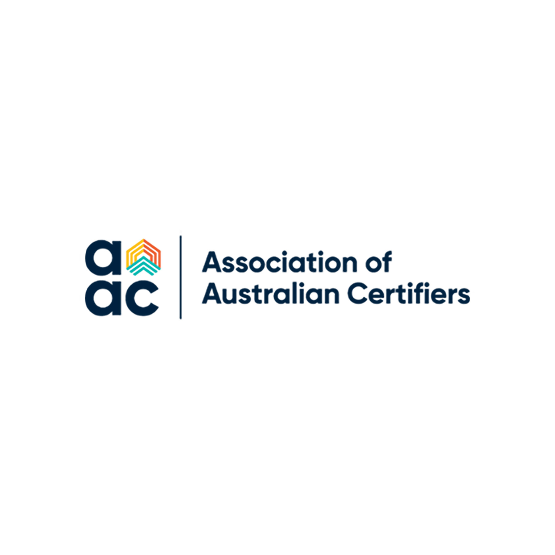 AAC logo, long, Association of Australian Certifiers text in a navy blue against a white background. 
