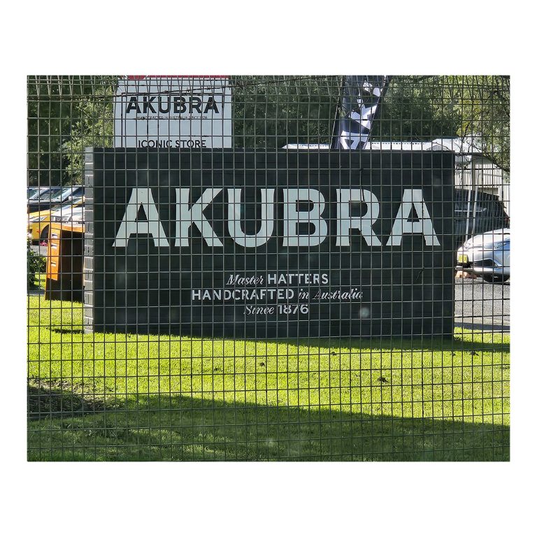 Akubra hat factory sign, Kempsey NSW, neighbouring the Buildingwise Certifiers certified development